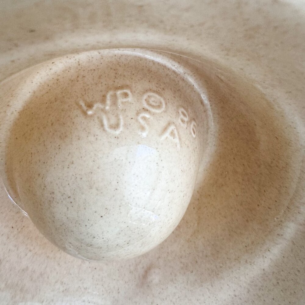 Vintage 80s WHITTIER WARE Nacho/Dip Serving Dish Ceramic - Picture 5 of 6
